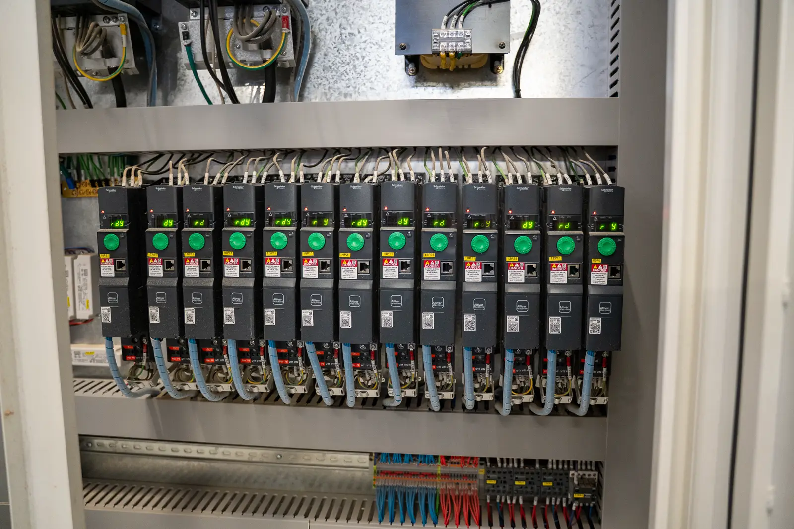 Industrial control cabinet testing by the Professionals Electric crew